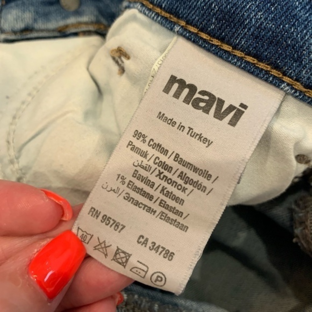 Mavi Distressed Alissa Ankle Jean - High Rise Super Skinny - Picture 6 of 8
